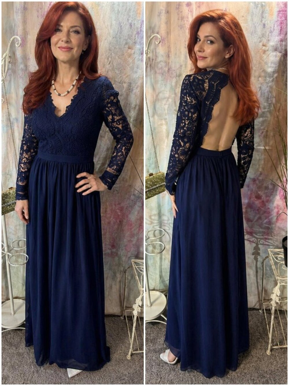 New 📌Lulus Awaken My Love Lace Chiffon Dress with Stunning Back Neckline